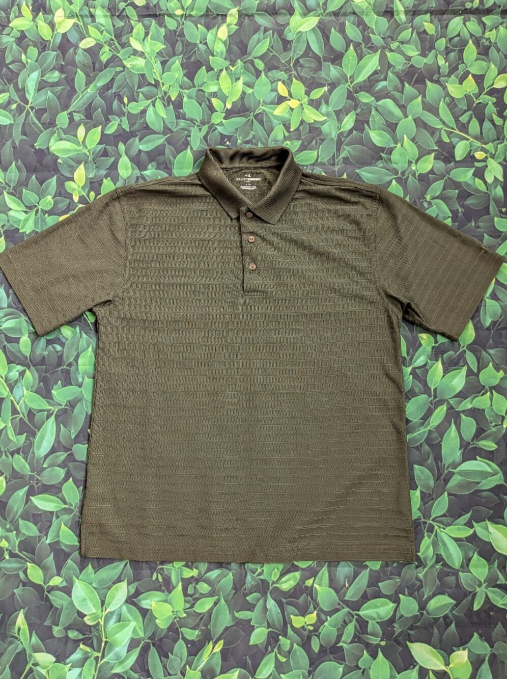 Olive Striped Polo Golf Shirt By Grand Slam